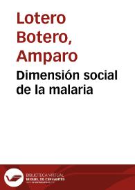 Dimensión social de la malaria