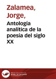 Antología analítica de la poesía del siglo XX