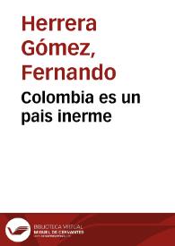 Colombia es un pais inerme