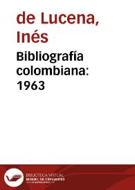 Bibliografía colombiana: 1963