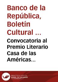 Convocatoria al Premio Literario Casa de las Américas 2004