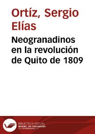 Neogranadinos en la revolución de Quito de 1809