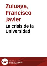 La crisis de la Universidad