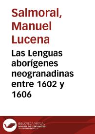 Las Lenguas aborígenes neogranadinas entre 1602 y 1606