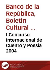 I Concurso Internacional de Cuento y Poesía 2004