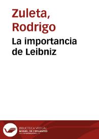 La importancia de Leibniz