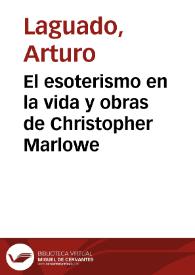 El esoterismo en la vida y obras de Christopher Marlowe