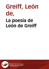 La poesía de León de Greiff