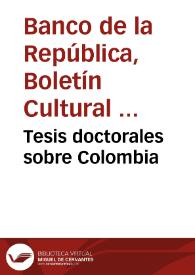 Tesis doctorales sobre Colombia