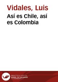 Así es Chile, así es Colombia