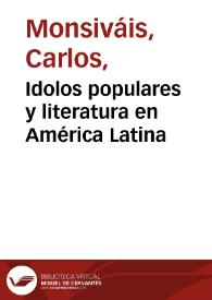 Idolos populares y literatura en América Latina