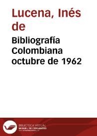Bibliografía Colombiana octubre de 1962