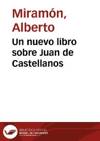 Un nuevo libro sobre Juan de Castellanos