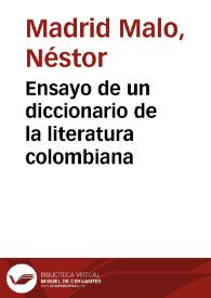 Ensayo de un diccionario de la literatura colombiana
