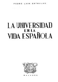 La Universidad en la vida española