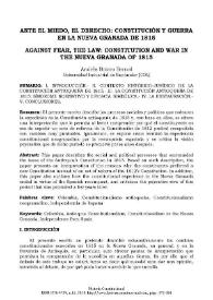 Ante el miedo, el Derecho: Constitución y guerra en la Nueva Granada de 1815