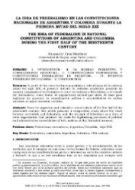 La idea de federalismo en las constituciones nacionales de Argentina y Colombia durante la primera mitad del siglo XIX