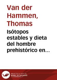 Isótopos estables y dieta del hombre prehistórico en la sabana de Bogotá (un estudio inicial)