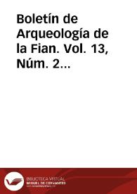 Boletín de Arqueología de la Fian. Vol. 13, Núm. 2 (1998)