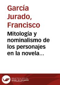 Mitología y nominalismo de los personajes en la novela española contemporánea: el personaje épico de Niso en 