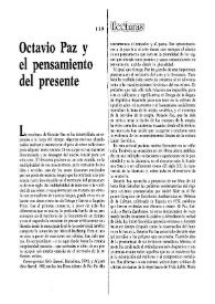 Octavio Paz y el pensamiento del presente