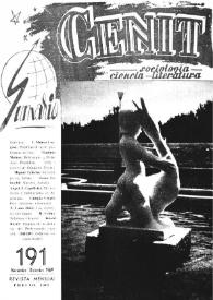 Cenit : Revista de Sociología, Ciencia y Literatura. Año XIX, núm. 191, noviembre-diciembre 1969