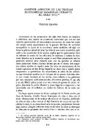 Algunos aspectos de las teorías economistas españolas durante el siglo XVIII