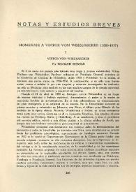 Viktor von Weizsaecker en la historia del pensamiento médico