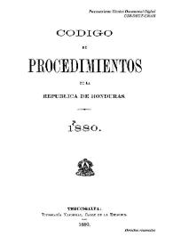 Código de Procedimientos de la República de Honduras