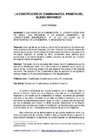 La Constitución de Cundinamarca: primera del mundo hispánico 