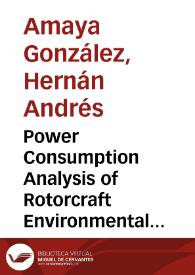 Power Consumption Analysis of Rotorcraft Environmental Control Systems = Análisis del consumo de energía efectuado por el sistema de control ambiental en helicópteros