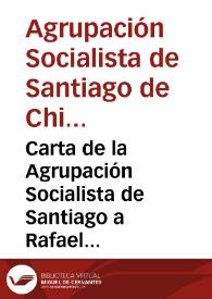 Carta de la Agrupación Socialista de Santiago a Rafael Altamira. Santiago de Chile, noviembre de 1909