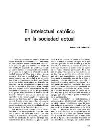 El intelectual católico en la sociedad actual
