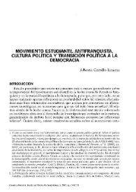 Movimiento estudiantil antifranquista, cultura política y transición política a la democracia