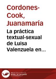 La práctica textual-sexual de Luisa Valenzuela en 