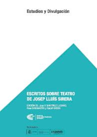 Escritos sobre teatro de Josep Lluís Sirera