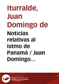 Noticias relativas al Istmo de Panamá 