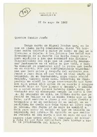 Carta de Max Aub a Camilo José Cela. México, 22 de mayo de 1962