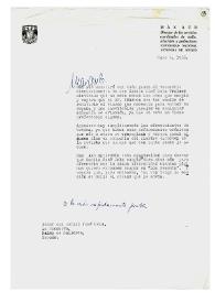 Carta de Max Aub a Camilo José Cela. México, 4 de mayo de 1966