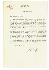 Carta de Max Aub a Camilo José Cela. México, 6 de mayo de 1970