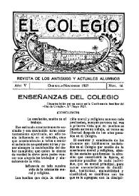 El Colegio : Revista de los Antiguos y Actuales Alumnos. Núm. 16, noviembre de 1927