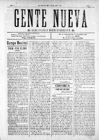 Gente Nueva : Semanario independiente (Elche)

. Año I, núm. 4, 12 de julio de 1903