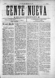 Gente Nueva : Semanario independiente (Elche)

. Año I, núm. 7, 2 de agosto de 1903