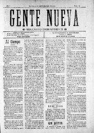 Gente Nueva : Semanario independiente (Elche)

. Año I, núm. 12, 6 de septiembre de 1903