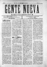 Gente Nueva : Semanario independiente (Elche)

. Año I, núm. 14, 20 de septiembre de 1903