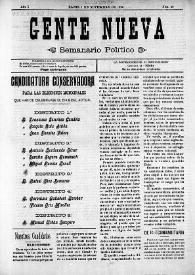 Gente Nueva : Semanario independiente (Elche)

. Año I, núm. 20, 1 de noviembre de 1903