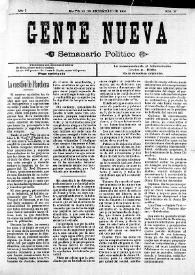Gente Nueva : Semanario independiente (Elche)

. Año I, núm. 27, 20 de diciembre de 1903