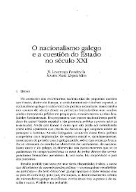 O nacionalismo galego e a cuestión do Estado no século XXI 