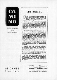 Camino: Boletín del Consejo Diocesano de los Hombres de Acción Católica. Núm. 30, junio de 1957