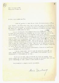 Carta de María Zambrano a Camilo José Cela. Roma, 7 de mayo de 1961
